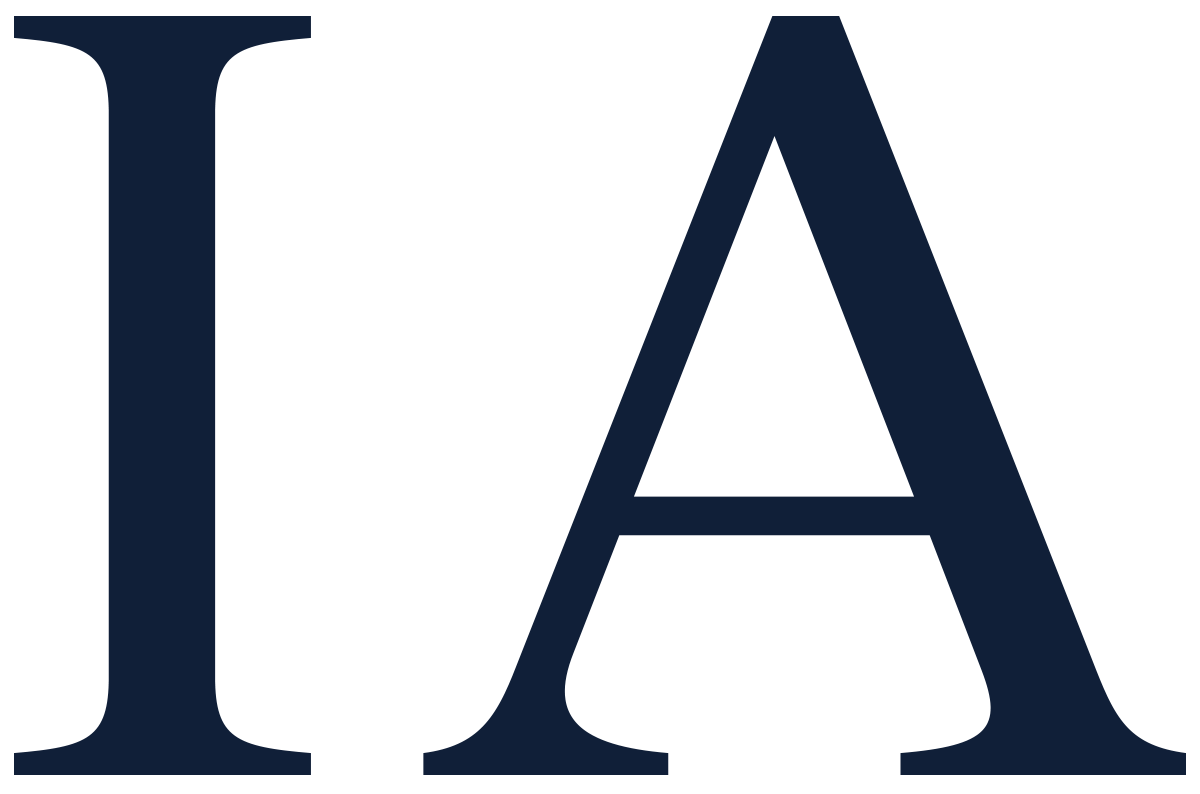 IA monogram, deep ink