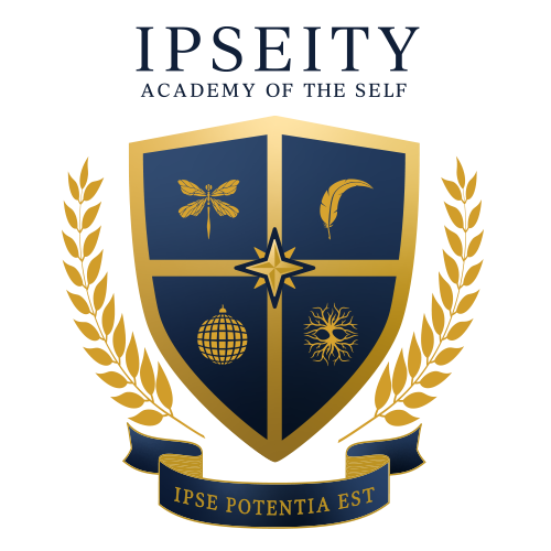 Ipseity shield, gold on ink
